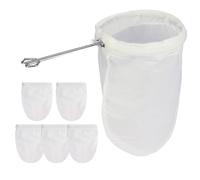 SINZONeu® 6 Piezas Bolsa Leche Vegetal Reutilizable con Mango Acero Inox - Colador Tela Fino para Café, Té y Kefir, Filtro de Leche de Nuez