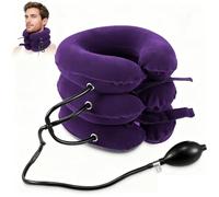 SINZONeu® Collarín Cervical Inflable, Inmovilizador Ajustable Alivio Dolor & Postura, Descompresión Vertebral Hogar Portátil (Púrpura)