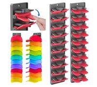 SINZONeu® Organizador de Gorras & Colgador 2 Piezas, Rojo-Negro - Soporte de Pared para 20 Gorras, Pinzas de Resorte, 2 Métodos de Fijación, Para Armario, Entrada, Habitación Infantil