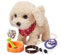 SINZONeu® Perro Robot Realista con Correa - Juguete Electrónico Interactivo para Niños 3-7 Años, Anda, Ladra y Mueve la Cola, Regalo para Niñas Niños