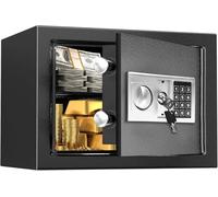 SINZUX Caja Fuerte Electrónica 21 Litros - Acero Reforzado, Montaje en Pared o Suelo - Ideal para Hogar, Oficina y Comercio - Protege Dinero, Documentos, Joyas y otros objetos de valor