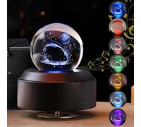 Sinzyo 3D Bola de Cristal Caja de Música Base giratoria, Regalo para cumpleaños, Año Nuevo, Día de San Valentín, Cajas de Música para Mujeres Mamá Hija (Amor del Delfín, Can't Help Falling in Love)