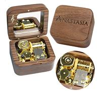 Sinzyo Anastasia-Once Upon a December Caja de Música de Madera Vintage Navidad San Valentín Cumpleaños Regalo (Nota Musical Caja de Nogal)