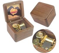 Sinzyo Caja de música de Madera con Foto Personalizable Navidad San Valentín Regalo(Nogal Minimalista, Melody:Can't Help Falling in Love)