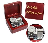 Sinzyo Caja de música de Madera Navidad San Valentín Cumpleaños Regalo (Can't Help Falling in Love-Caja roja)
