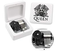 Sinzyo Queen-Bohemian Rhapsody Caja de Música de Madera Vintage Navidad San Valentín Cumpleaños Regalo (Caja de Madera Blanca-Bohemian Rhapsody)