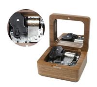 Sinzyo Sailor Moon Caja de Música de Madera Vintage Navidad San Valentín Cumpleaños Regalo (Caja de madera de nogal con espejo)