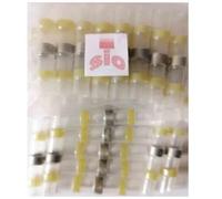 SIO 100 Terminales Termorretráctiles con Estaño Amarillos, Conectores Eléctricos de Empalme con Soldadura y Sellado, Manguitos para Cables, Automoción, Moto, Barco e Instalaciones Eléctricas
