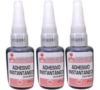 SIO 3x Pegamento Cianocrilato Negro 20 ml - Adhesivo Instantáneo Alta Resistencia - Cola Súper Fuerte para Plástico, Metal, Goma y Cerámica - Secado Rápido Profesional Automoción y Bricolaje