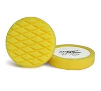 SIO Boina Esponja de Pulido Corte Diamond 150 mm Amarilla Alto Corte - Almohadilla Pulidora Velcro para Plato 125 mm - Boina Foam Profesional para Pulir Coche, Eliminar Arañazos y Restaurar Pintura
