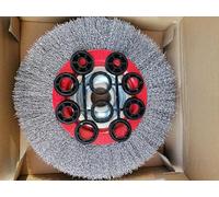 SIO Cepillo de Alambre 250 mm para Esmeriladora de Banco - Rueda de Púas Metálicas Alta Resistencia - Cepillo Circular para Desbaste, Eliminación de Óxido y Limpieza en Taller y Metal