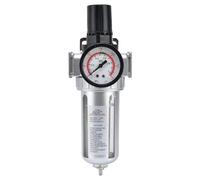 SIO Filtro Regulador con Manómetro 1/2" para Aire Comprimido - Unidad de Mantenimiento Neumática con Separador de Agua y Regulador de Presión - Compresor Taller Herramientas Neumáticas