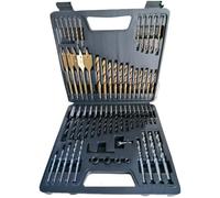 SIO Juego de Brocas 60 Piezas para Metal, Madera y Hormigón - Set Completo con Brocas Titanio HSS, Brocas Pala HEX y Accesorios - Kit Profesional Multiusos para Taladro y Bricolaje