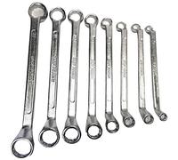 SIO Juego de Llaves de Estrella Acodadas 6-22 mm 8 Piezas - Llaves Estrella Dobles Métricas Acodadas para Mecánica, Taller y Automoción - Herramientas Acero CR-V Profesional - Set Llaves Taller
