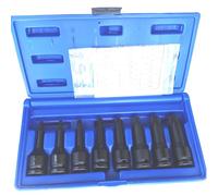 SIO Juego Llaves Vaso Torx 1/2″ Impacto 8 Piezas T30-T80 - Puntas Torx Cr-Mo Alta Resistencia para Llave Impacto - Set Profesional Mecánica Automoción, Taller, Industrial y Reparación
