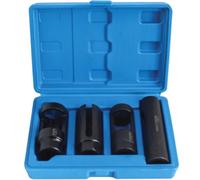 SIO Juego Vasos Para Inyectores Diésel 4 Llaves Profesionales - 22 mm y 27 mm - 6 y 12 Ángulos - Acero Cr - Especial Motores Diésel