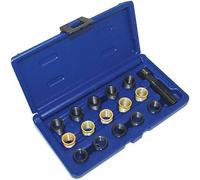 SIO Kit Reparación Roscas de Bujía 16 Piezas - Reparador Rosca Bujía M14 x 1,25 con Macho M16 - Juego Insertos Helicoil para Motores y Culatas Dañadas Automoción