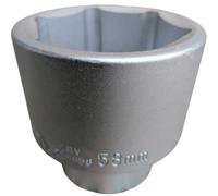 SIO Llave de Vaso Hexagonal 1" 58 mm Corta - Vaso Impacto Profesional Acero Cromo Vanadio CR-V Alta Resistencia - Perfil 6 Caras Antideslizante - Herramienta Mecánica Camión Industria Taller