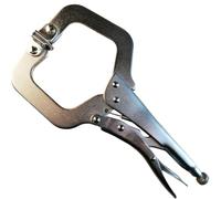 SIO Mordaza Alicate de Presión Bocas en C 250 mm - Pinza de Bloqueo Profesional para Soldadura y Chapas - Tenaza Ajustable Alta Resistencia - Sujeción Precisa para Metal, Taller y Bricolaje