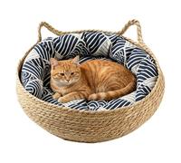 Sionhiuo Cama Tejida para Gatos,Nidos Lavables Naturales Transpirables y Portátiles | Nidos Tejidos para Gatos | Uso Interior Dentro De Casa Hogar Salón Dormitorio Habitación Mesa Sofá Y Junto A La