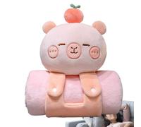 Sionhiuo Capybara Blanket, Mat de la Siesta para niños pequeños,Linda Manta de Kids Soft Capybara portátiles | Almohadas de Viaje, chales cómodos para Familiares, Piscina, jardín o Playa