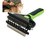 Sionhiuo Cepillo de cambio de pelo para los perros - rastrillo de metal de doble cara | Equipo de cuidado para perros - para tiempo de baño, hogar, veterinario, spa de animales, cepillado diario