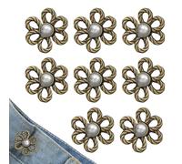 Sionhiuo Cinturón ajustado, 8 piezas, broches de perlas de flores, clip de ajuste de cintura, para ropa formal, ropa informal, pantalones cortos, faldas, vestidos, vaqueros, colores bronce, Siehe