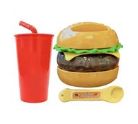 Sionhiuo Comida para Juego Simbólico,Juguetes Educativos Anti Estrés Hamburguesa - Juegos De Imaginación con Comida para Juego Simbólico | para Kinder Preescolar Aula Casa Guardería Viaje Sala Juegos