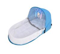 Sionhiuo Cuna de viaje para niños, se convierte en de transporte con dosel y barra de juego, cuna de viaje con inserto de malla, para cumpleaños, picnic, excursiones familiares, visitas