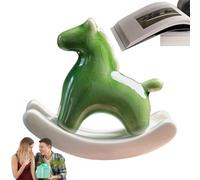 Sionhiuo Decoración de Caballo Mecedora - Estatua de estatuilla de Caballo balancín,Principio De Equilibrio Estilo Lindo Caballo Mecedora Recuerdos Decoración De Mesa con Movimiento