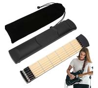 Sionhiuo Guitarra de bolsillo, acordes de 6 niveles, diapasón de caoba, acorde y escala, diapasón de guitarra de caoba, diapasón de guitarra para principiantes