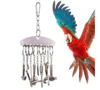 Sionhiuo Juguete de Campana de Acero Inoxidable para pájaros, Juguetes de Jaula para pájaros para Loros | Loros de Acero Inoxidable Chew Hools Tools Toys,Juego de alimentación de Rompecabezas