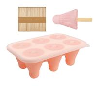 Sionhiuo Molde para helados, 6 cavidades temáticas de bádminton, molde de silicona con palitos de madera, para yogur, zumo, trufa, caramelo, postres, caramelo, mousse de chocolate