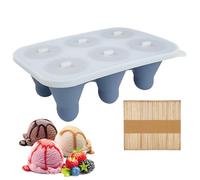 Sionhiuo Moldes de silicona para helados, 6 cavidades temáticas de bádminton, molde de silicona con palitos de madera, para zumo, tortas, trufas, caramelos de goma, postres, fondant, caramelo, mousse