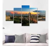SioNS Cuadro en Lienzo 5 piezas lienzo Pintura Decoració 5 Pieza Pinturas artísticas Atardecer sobre La Habana Cuba Enmarcado Murales Pared Hogar Lienzo Decorativo para tu Salón o Dormitorio