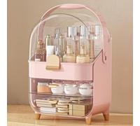 SIOOUI Organizador de maquillaje, organizador para el cuidado de la piel con tapa y cajones, organizador de encimera de baño, almacenamiento de maquillaje, vitrina grande para tocador, encimera de