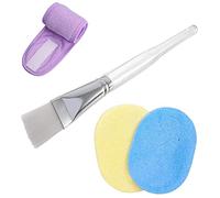SIOPAWORLD Esponjas faciales para mujer con cepillo para máscara facial y banda para el pelo facial, combo cosmético para limpieza facial, herramientas multiusos reutilizables para salón y hogar