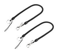 SIOPPKIK 2 Llaveros Elásticos de Seguridad, Negro, 105 mm, Bobina de Resorte de Plástico Blando, Antirrobo y Decoración