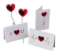 SIOPPKIK 3PCS Biglietto di San Valentino, Biglietto di Auguri Cuore d'Amore, Biglietti di Auguri d'Amore Fatti a Mano con Busta, Biglietto di Anniversario di Matrimonio per San Valentino Compleanno