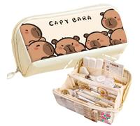 SIORTIO Estuche multicapa de gran capacidad con estampado capibara peculiar y divertido, b, A la moda