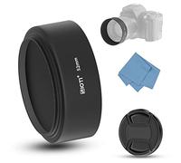 SIOTI estándar Foco Parasol de Metal + paño de Limpieza + Tapa del Objetivo Compatible con Nikon Canon Fuji Pentax Sumsung Leica Lente de Rosca estándar