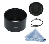 SIOTI Largo Foco Parasol de Metal + paño de Limpieza + Tapa del Objetivo Compatible con Nikon Canon Fuji Pentax Sumsung Leica Lente de Rosca estándar