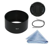 SIOTI Largo Foco Parasol de Metal + paño de Limpieza + Tapa del Objetivo Compatible con Nikon Canon Fuji Pentax Sumsung Leica Lente de Rosca estándar