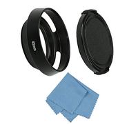 SIOTI Parasol de lente de 43 mm, tratamiento antirreflectante mate de oxidación, aleación de aluminio, con 1 tapa de lente de 52 mm, compatible con Sony/Canon/Nikon/Fuji, etc. Lente de cámara > 40 mm