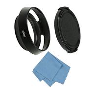 SIOTI Parasol de lente de 46 mm, tratamiento antirreflectante mate de oxidación, aleación de aluminio, con 1 tapa de lente de 52 mm, compatible con Sony/Canon/Nikon/Fuji, etc. Lente de cámara > 40 mm