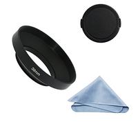 SIOTI Parasol de Objetivo Gran Angular + paño de Limpieza + Tapa del Objetivo Compatible con Nikon Canon Fuji Pentax Sumsung Leica Lente de Rosca estándar