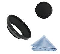 SIOTI Parasol de Objetivo Gran Angular + paño de Limpieza + Tapa del Objetivo Compatible con Nikon Canon Fuji Pentax Sumsung Leica Lente de Rosca estándar