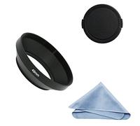SIOTI Parasol de Objetivo Gran Angular + paño de Limpieza + Tapa del Objetivo Compatible con Nikon Canon Fuji Pentax Sumsung Leica Lente de Rosca estándar