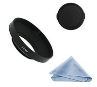 SIOTI Parasol de Objetivo Gran Angular + paño de Limpieza + Tapa del Objetivo Compatible con Nikon Canon Fuji Pentax Sumsung Leica Lente de Rosca estándar