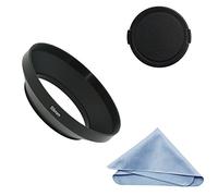 SIOTI Parasol de Objetivo Gran Angular + paño de Limpieza + Tapa del Objetivo Compatible con Nikon Canon Fuji Pentax Sumsung Leica Lente de Rosca estándar